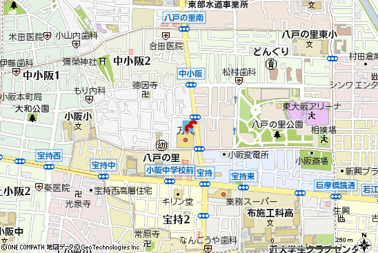 中小阪店付近の地図